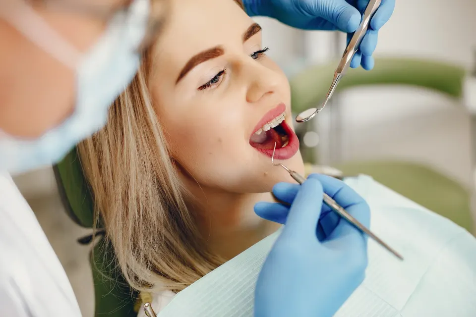 Abstract soft gradient background representing dental care and oral health