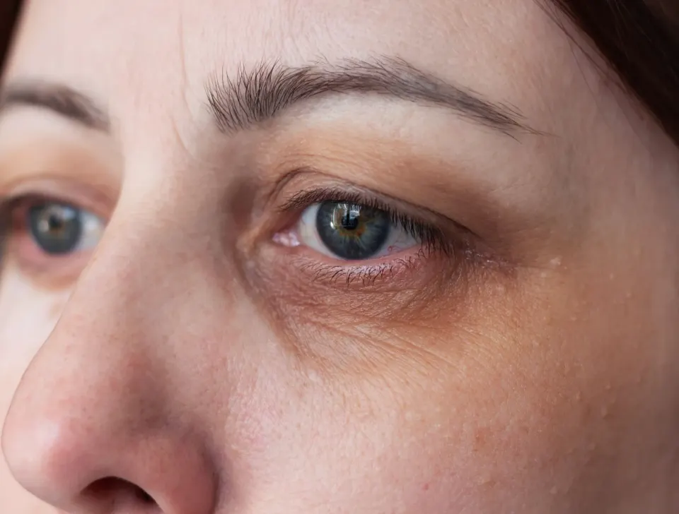Patient concerned about under-eye shadows at Dental World Longwood Florida