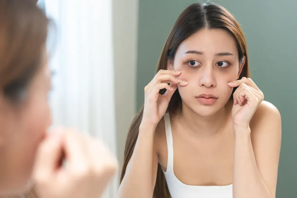 Patient with dark under-eye circles at Dental World Longwood Florida