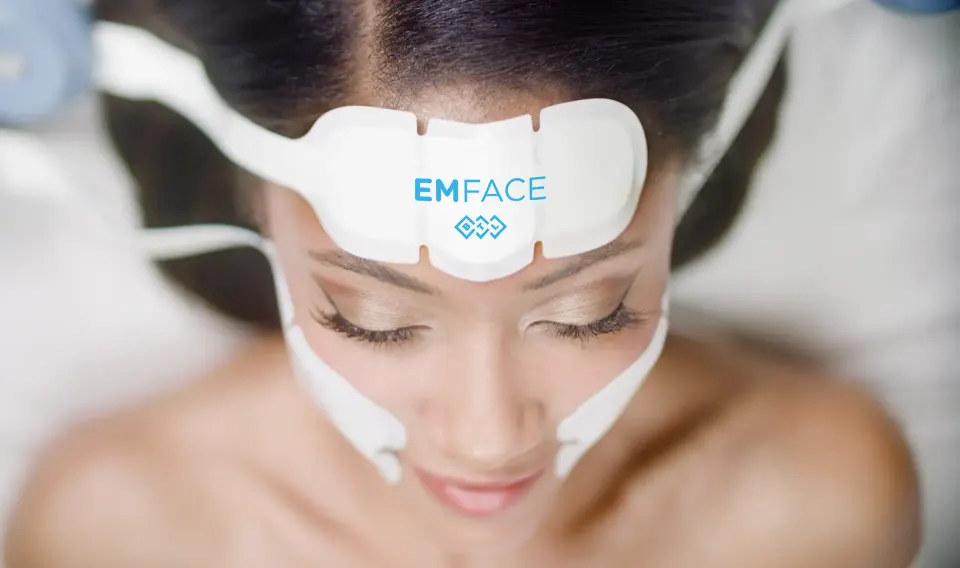Abstract background representing Emface facial treatment zones