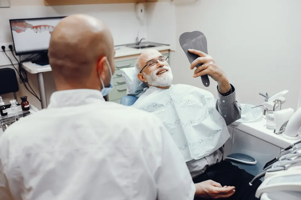 Patient sitting calmly in dental chair at Dental World Longwood FL