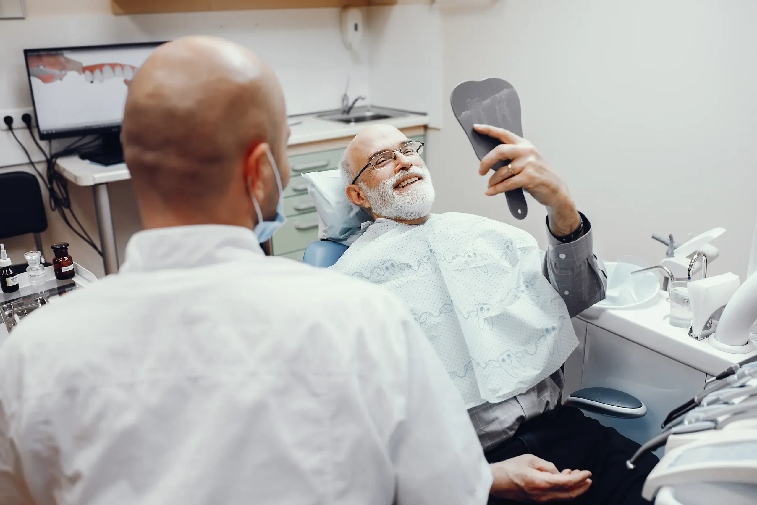 Patient sitting calmly in dental chair at Dental World Longwood FL